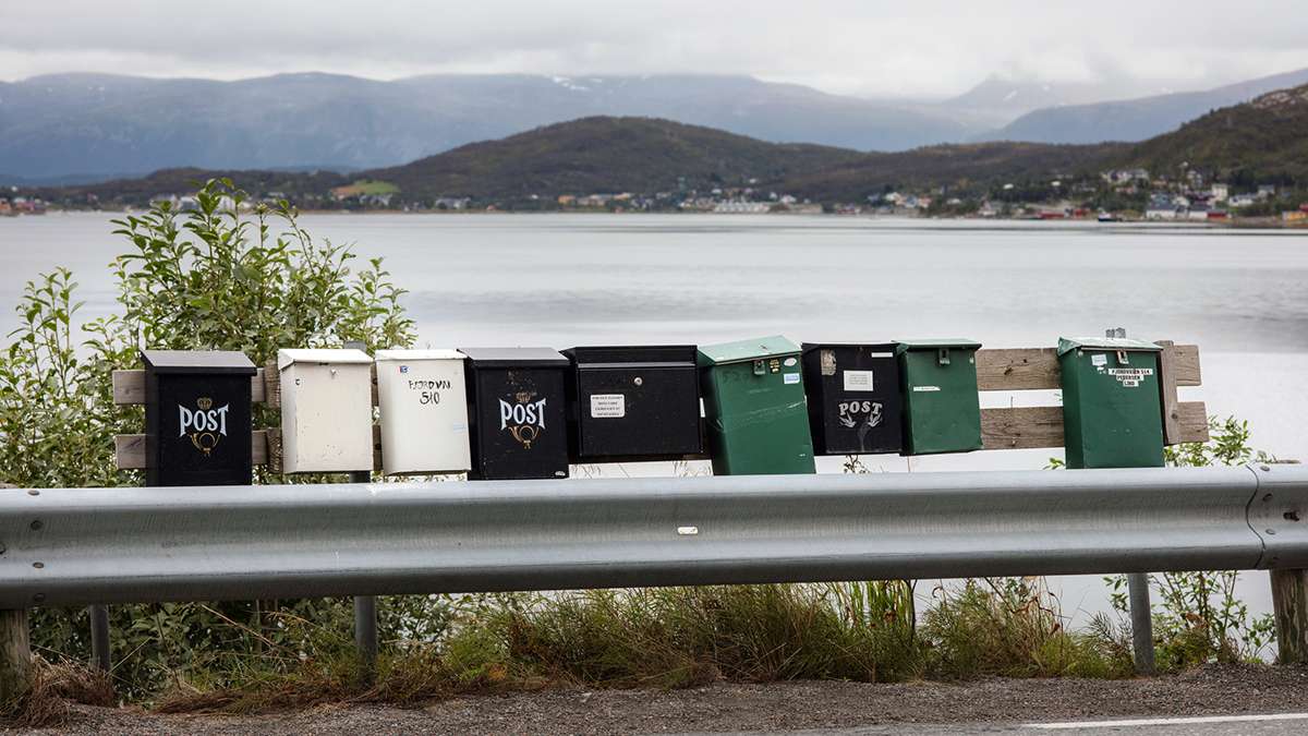 A row of mailboxes