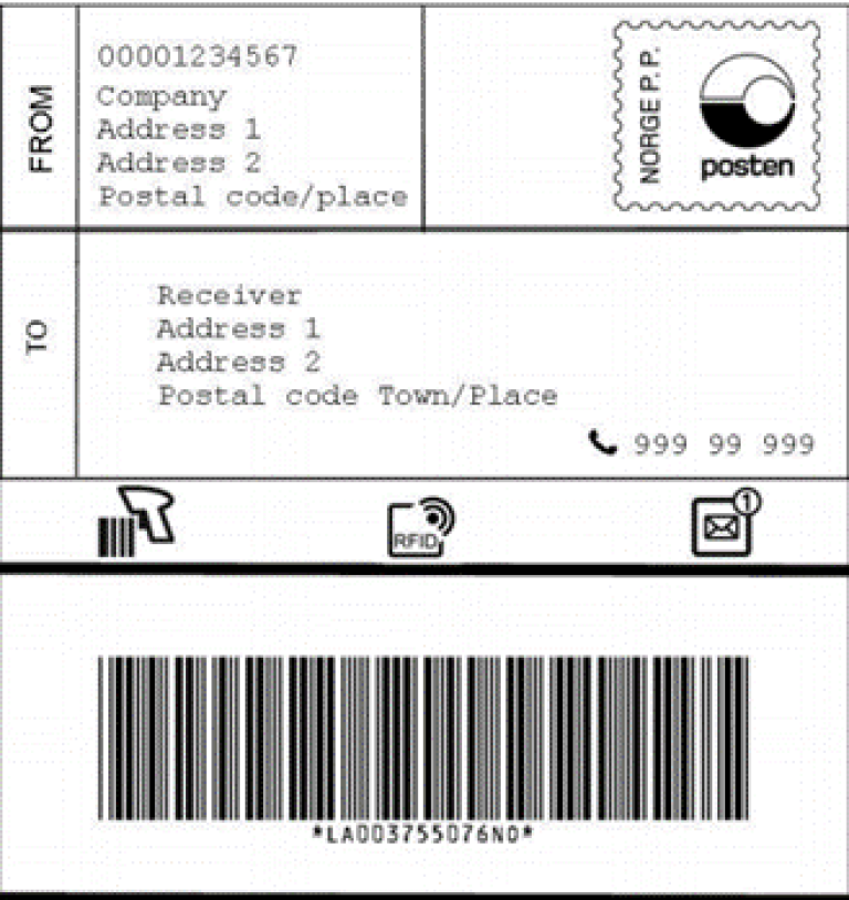 Home mailbox parcel address label